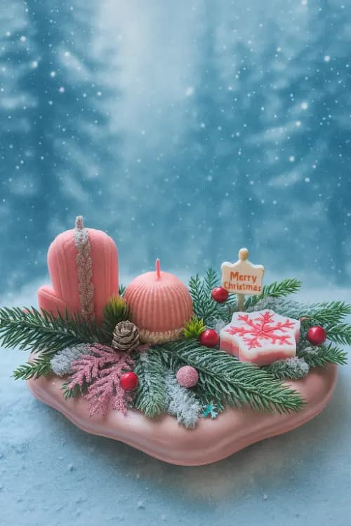 Коледна аранжировка със свещи