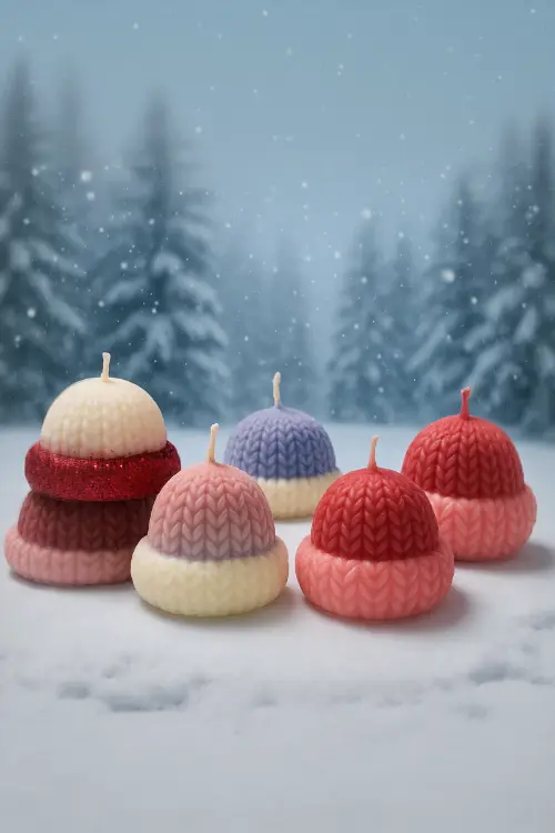 Зимна плетена свещ